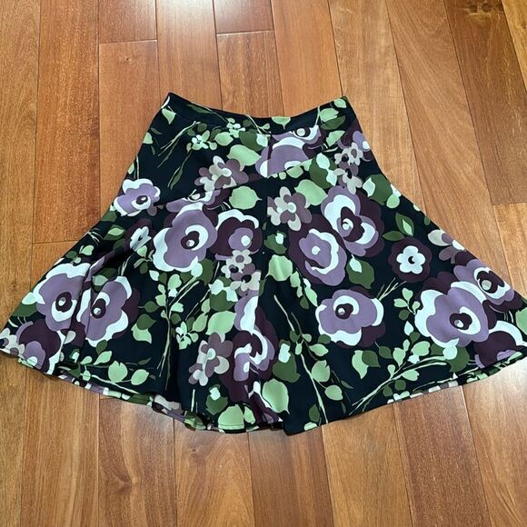 Ann Taylor Women A Line Skirt Purple Floral Chiffon Lined Zip Career size 8 - Picture 1 of 7